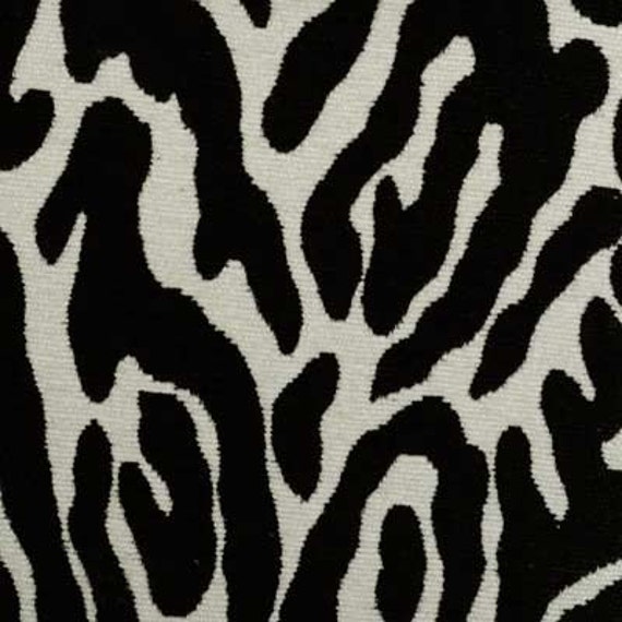 Black White Fabric Zebra Fabric Chenille by PopDecorFabrics