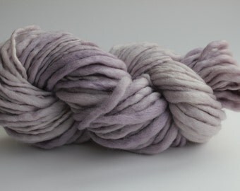 A Drop of Amethyst Color Hand Spun Hand Dyed Thick and Thin Chunky Wool Knitting Yarn