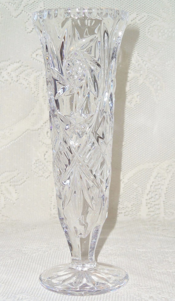 Vintage Cut Lead Crystal Vase Vintage Lead by BeautyEverlasting