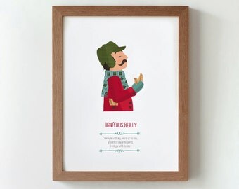 illustration. Ignatius Reilly. A confederacy of dunces. Print Wall art Art decor Hanging wall Printed art Decor home Gift idea Bedroom
