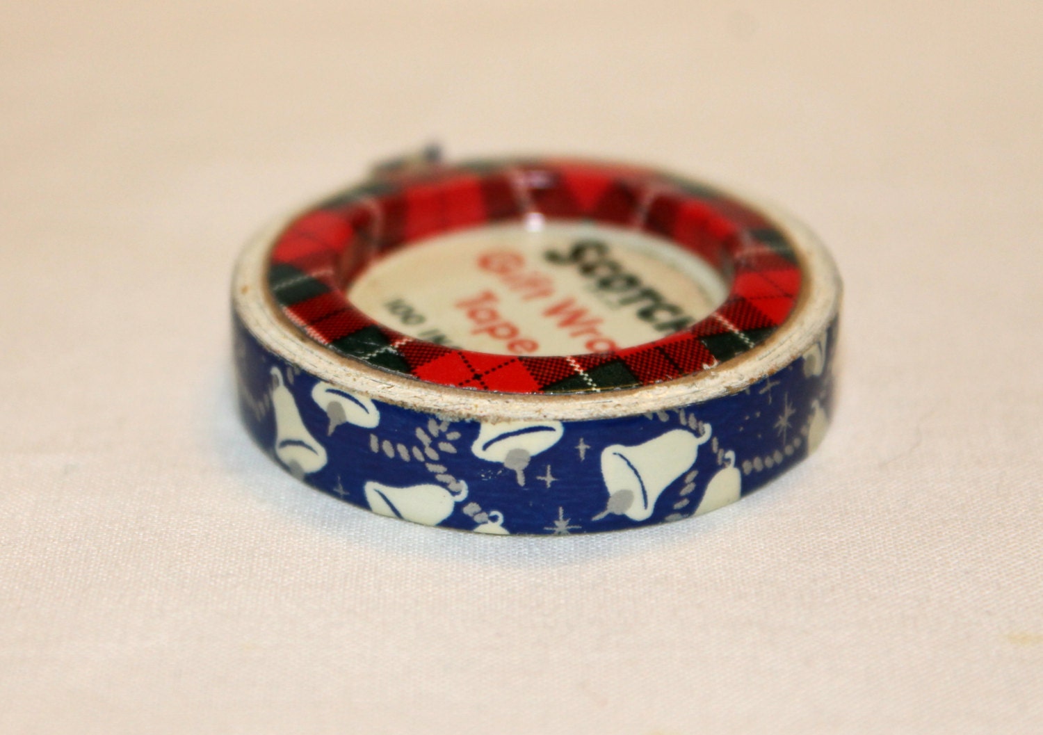 Vintage Scotch Gift Wrap Tape Blue With Silver Bells