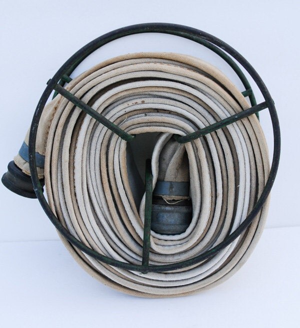 Vintage Fire Hose and Reel