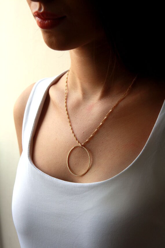 Gold necklace round necklace 14k gold filled everyday