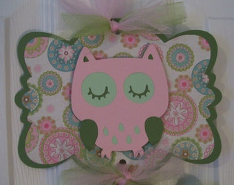 Baby Girl Hospital Banner - Girl Owl Sign - Girl Baby Shower Banner - 2 cards