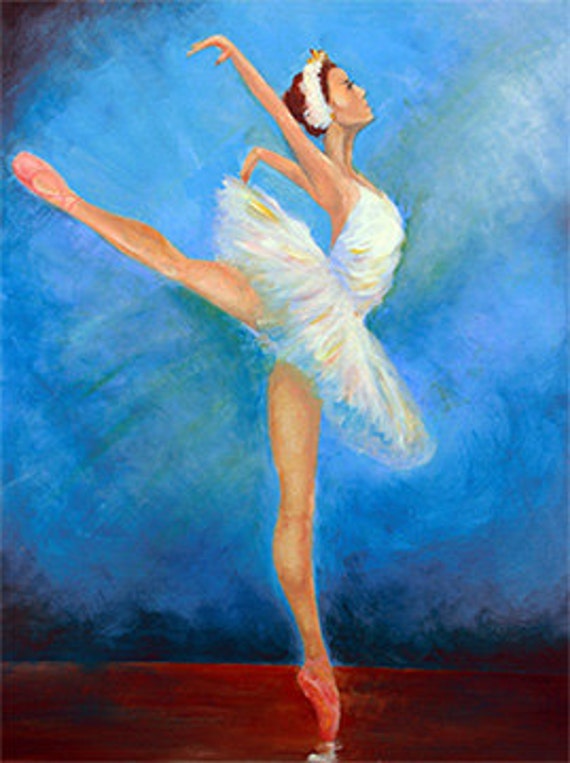 Items similar to ballerina, original acrylic painting wall decoration ...