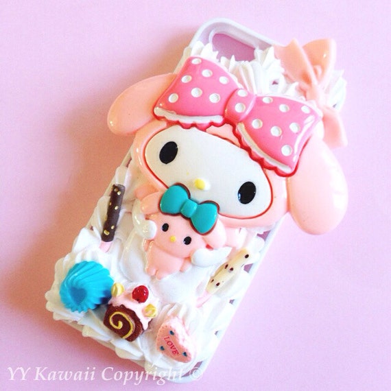 My Melody Or Kuromi Kawaii Silicone Decoden Phone Case By Yykawaii