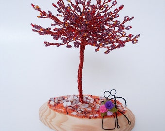 Blossom in Fall Bead Tree Cake Topper, Desktop Business Cardholder / Note Display