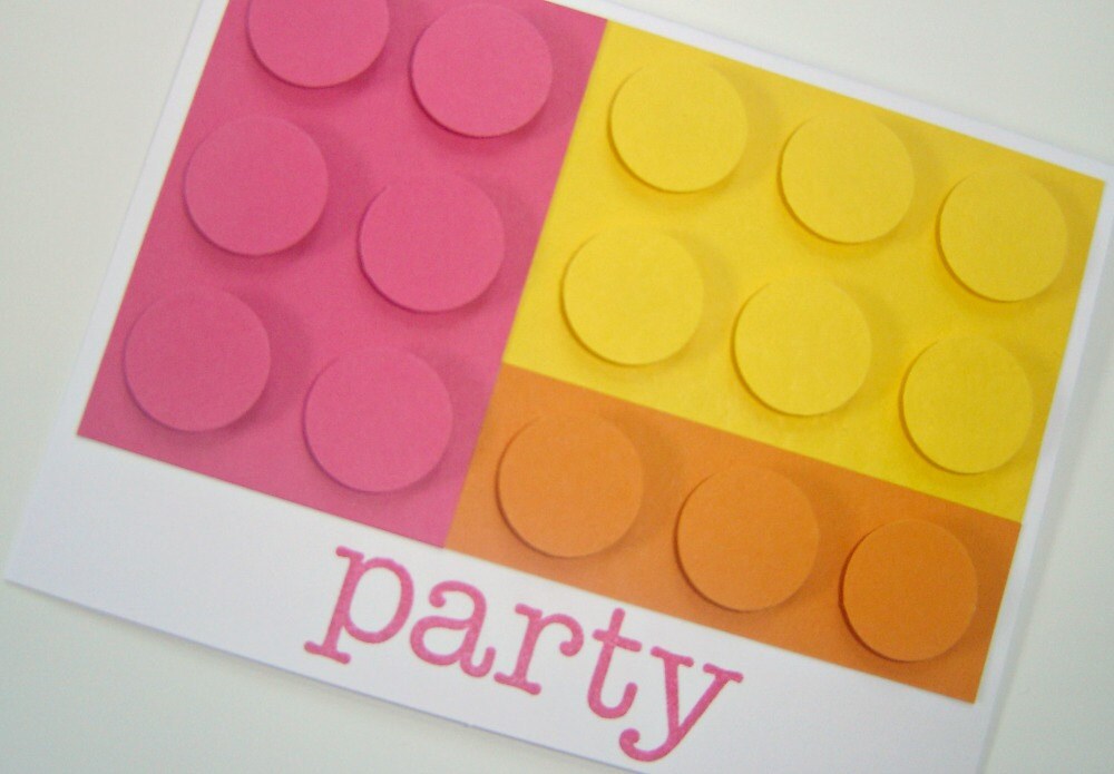 Building Blocks Birthday Party Invitation for Girls