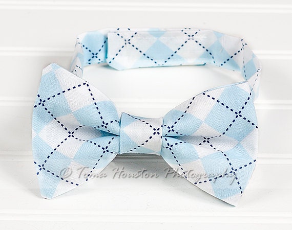 Boy's Bow Tie Newborn Baby Child Light Blue White