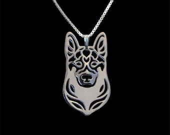 German Shepherd dog jewelry - sterling silver pendant and necklace