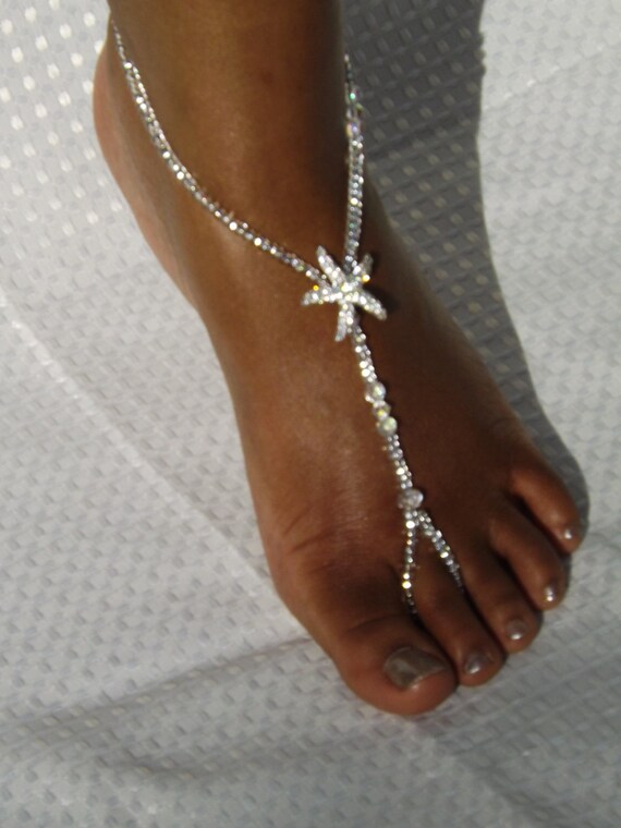 Bridal Jewelry Barefoot Sandals Wedding Foot Jewelry Anklet Rhinestone ...