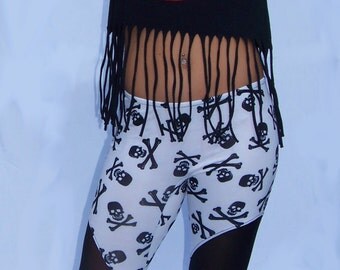 Skull Leggings with Mesh on Legs