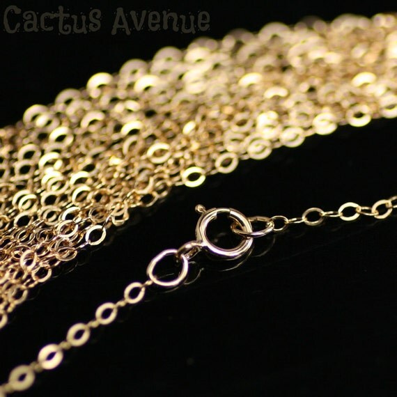 20 Inch Small Gold Chain Necklace 14K GoldFilled with Spring