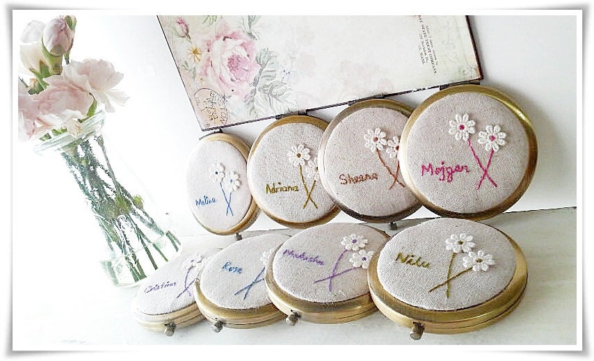 Personalized compact mirror with name hand by KawaiiSakuraHandmade