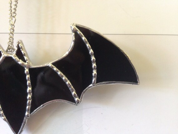 Stained glass bat black