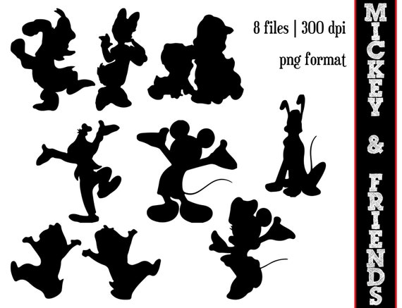 Download Mickey Mouse and Friends Silhouettes // Minnie Mouse