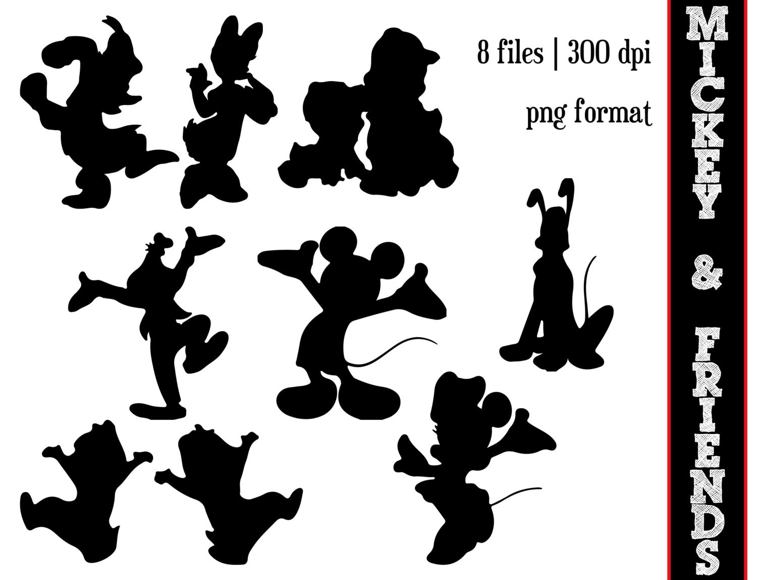 Mickey Mouse and Friends Silhouettes // Minnie Mouse