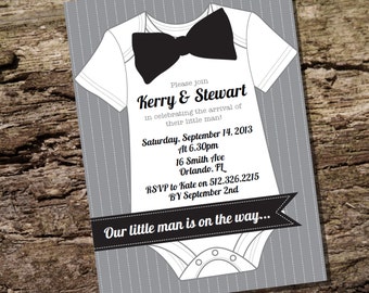 Little Man Baby Shower Invitation for a Boy - Instantly Downloadable and Editable File - Personalize at home with Adobe Reader