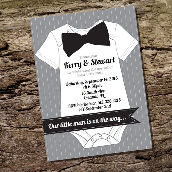 Little Man Baby Shower Invitation for a Boy  Instantly Downloadable 