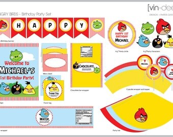Angry Birds Birthday Party Set - DIY Printable