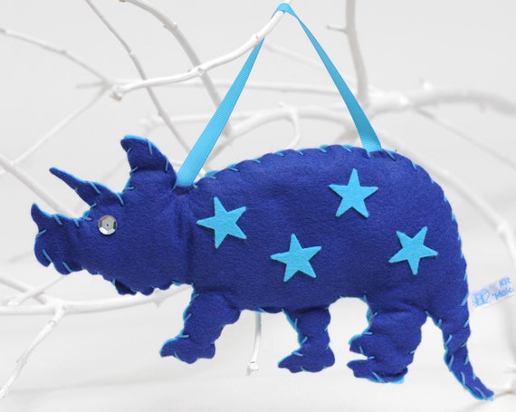 Felt Hanging Dinosaur Sewing Kit in Royal Blue