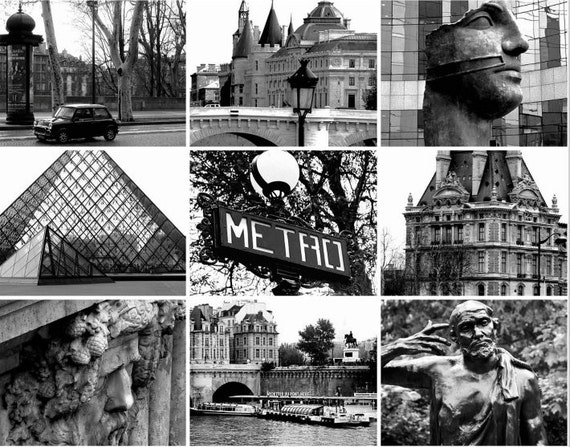 Items similar to Paris Photography - Paris Collage - Iconic City in ...