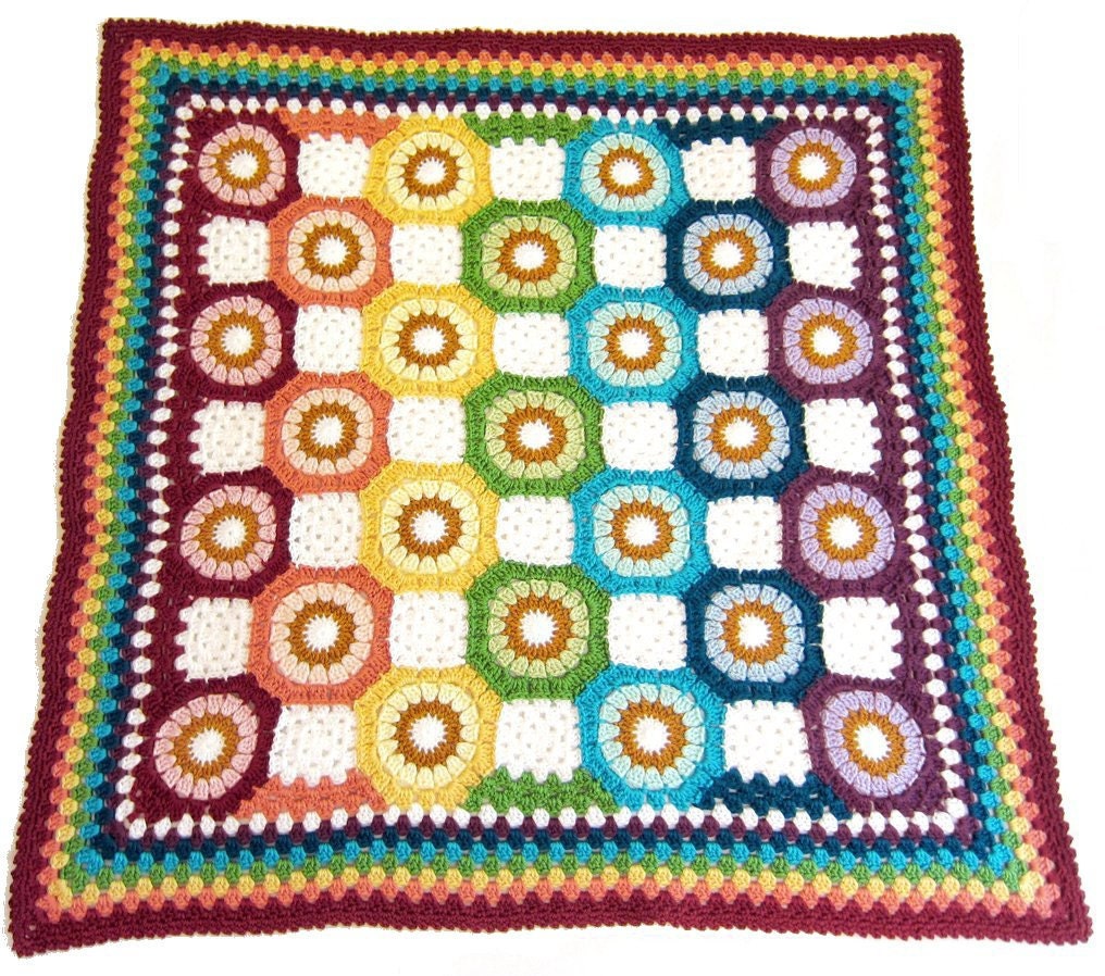 rainbow baby blanket rainbow octagon baby blanket crochet