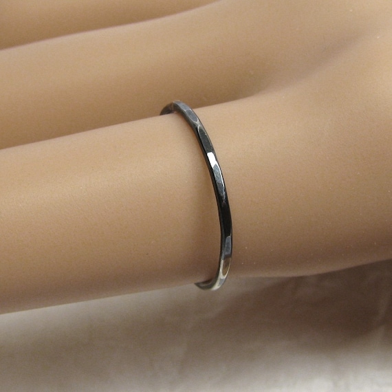 Fine Silver Oxidized Stacking Ring, Thin Stackable ring, Pure Silver ...