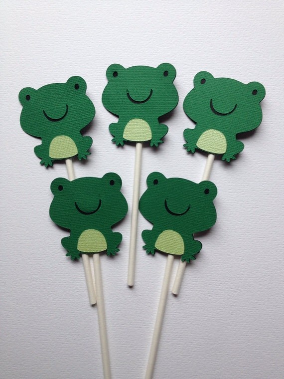 12 Frog Cupcake Toppers by MiaSophias on Etsy