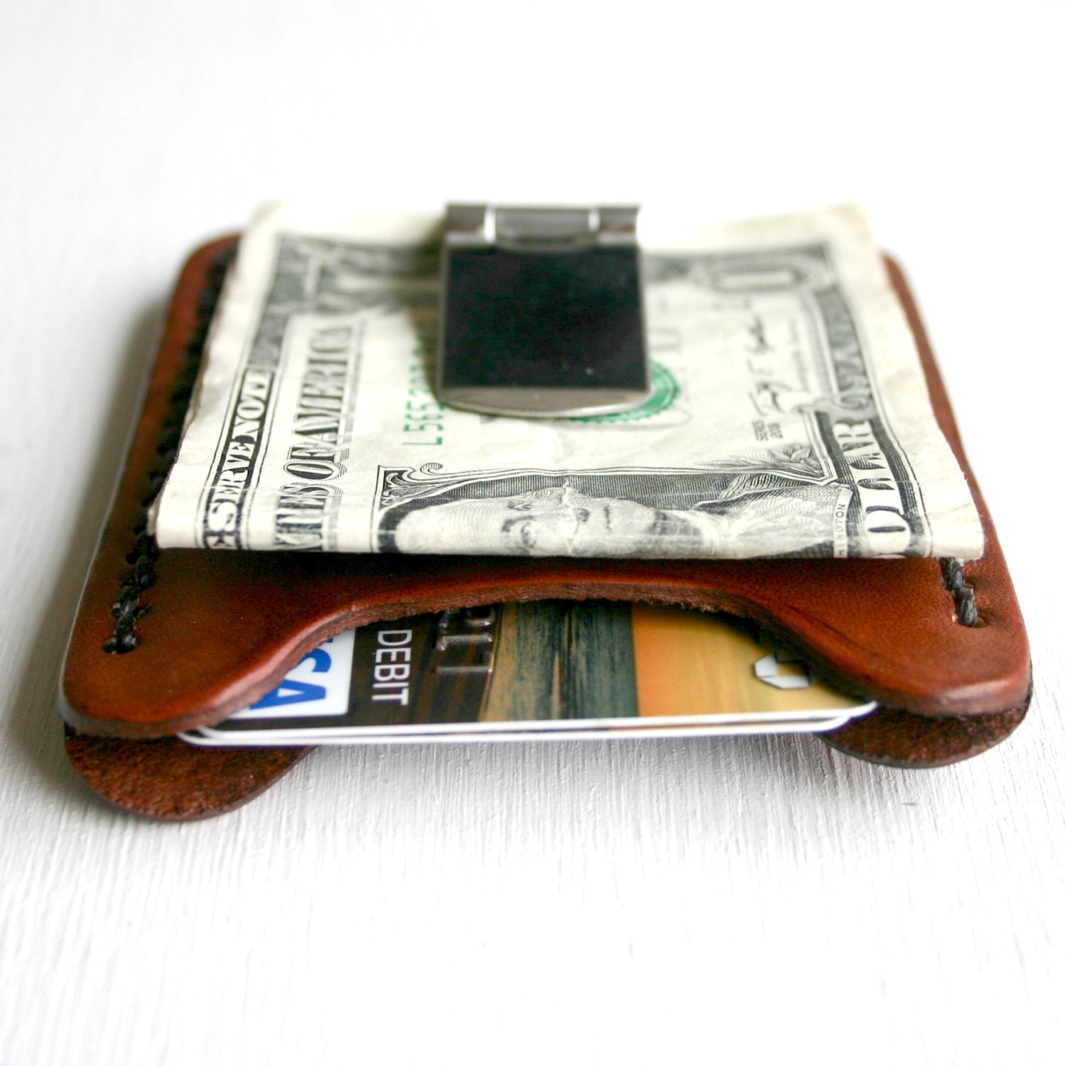 Money Clip Wallet. Mens Leather Wallet. by FatCatLeather on Etsy