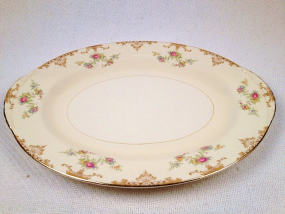 Homer Laughlin Eggshell Nautilus Platter Aristocrat Pattern