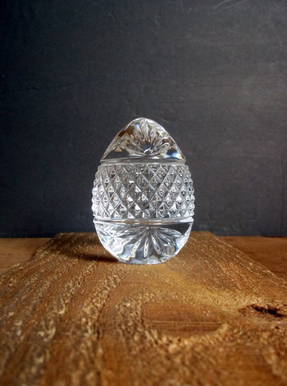 Solid Cut Crystal Egg Made in France by SPARKLESandSASS on Etsy