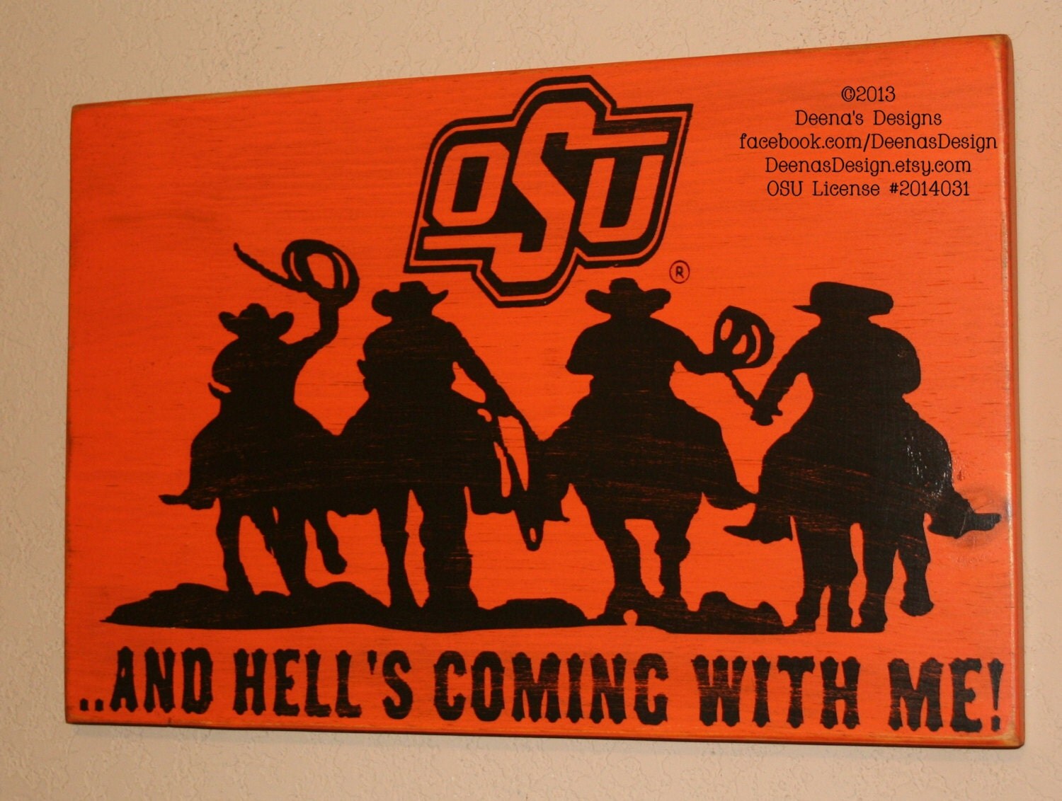 Oklahoma State University Wall Art OSU Cowboys by DeenasDesign