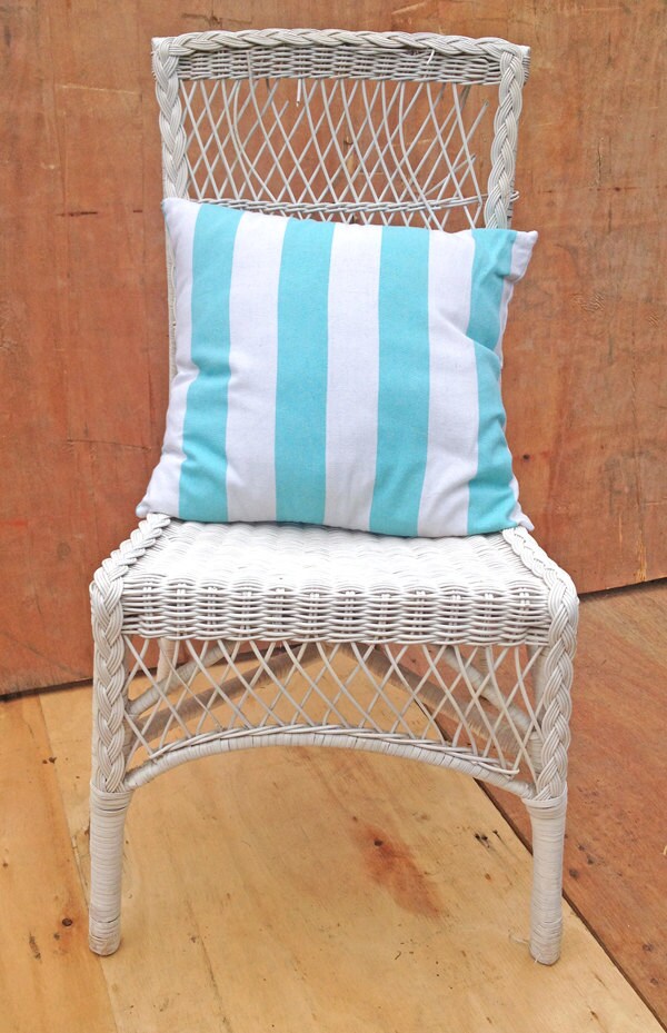 Upcycled white cane chair or bedside table. Use by RosesUpcycled