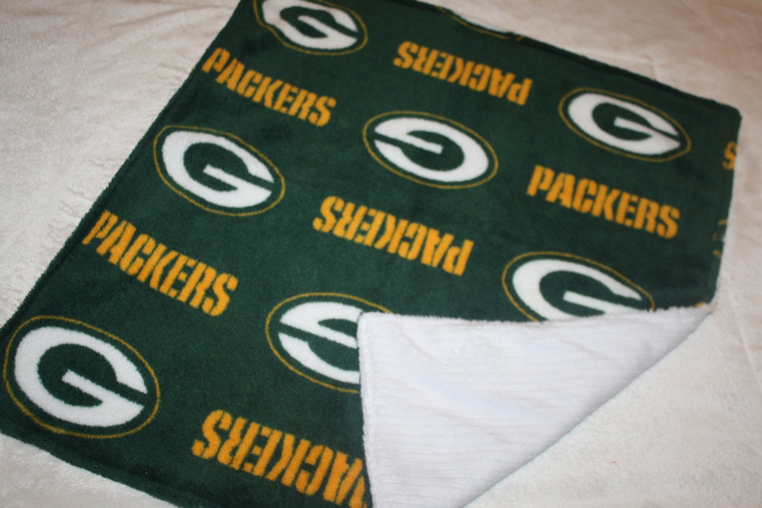 Green Bay Packer Blankey 19x19 Cuddle Minky by StitchesBySteele