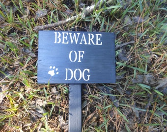 Beware Of Dog Sign With Stake