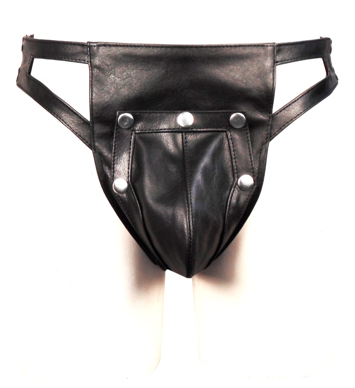 Leather Jockstrap with Seven Snaps Custom by BespokeTailoredLeath