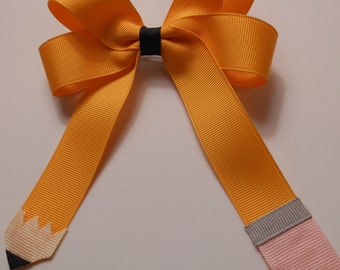 Pencil inspired hair bow