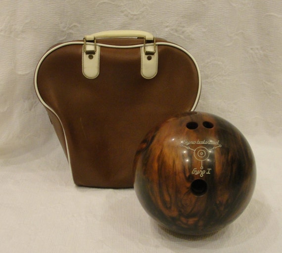 Items similar to Vintage Ebonite Gyrobalanced Bowling Ball Brown 10