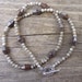 Bead Necklace - Brown Snow Jasper and Grey Feldspar Natural Gemstones/Stones - 'Mocha Latte'