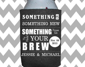 Rustic Celebrate Beer Koozie Beer Koozie Wedding Favors Beer Can