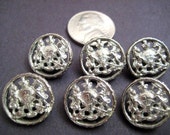 Vintage Silver Metal Crest Buttons Lion Horse Emblem Buttons