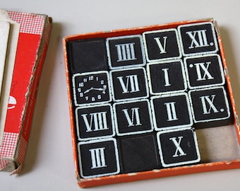 Rare Time Puzzle 1937 Made by Embossing Company of Albany NY Sliding Tile Puzzle