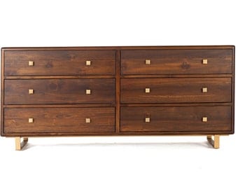 Ardan 6 Drawer Dresser - Solid Reclaimed Teak Wood - Mid Century Modern Dresser Storage