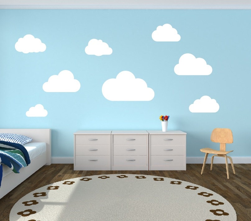 Cloud Wall Decals Clouds Nursery Wall Decal Set Of 8 Clouds