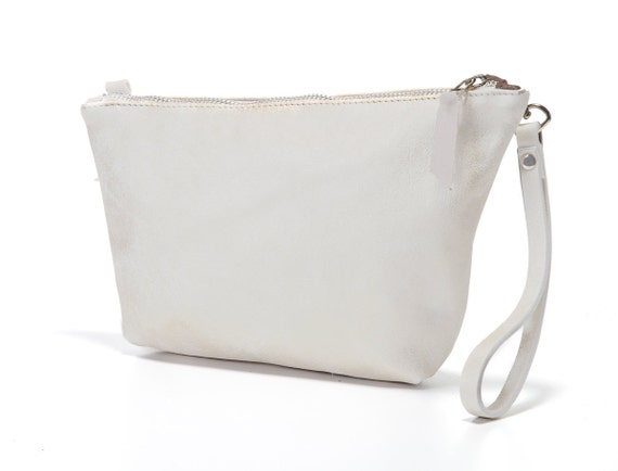 leather bag white