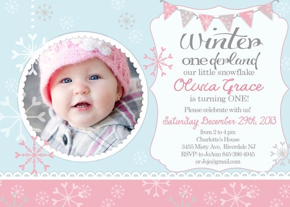 Winter Onederland Birthday Invitations 4