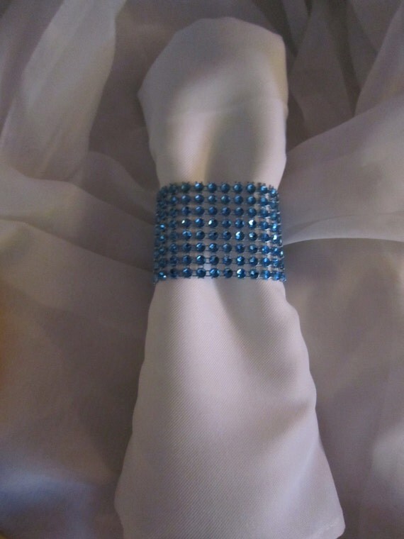 Napkin Rings Royal Blue Crystal Bling Napkin by RocheleauDesigns