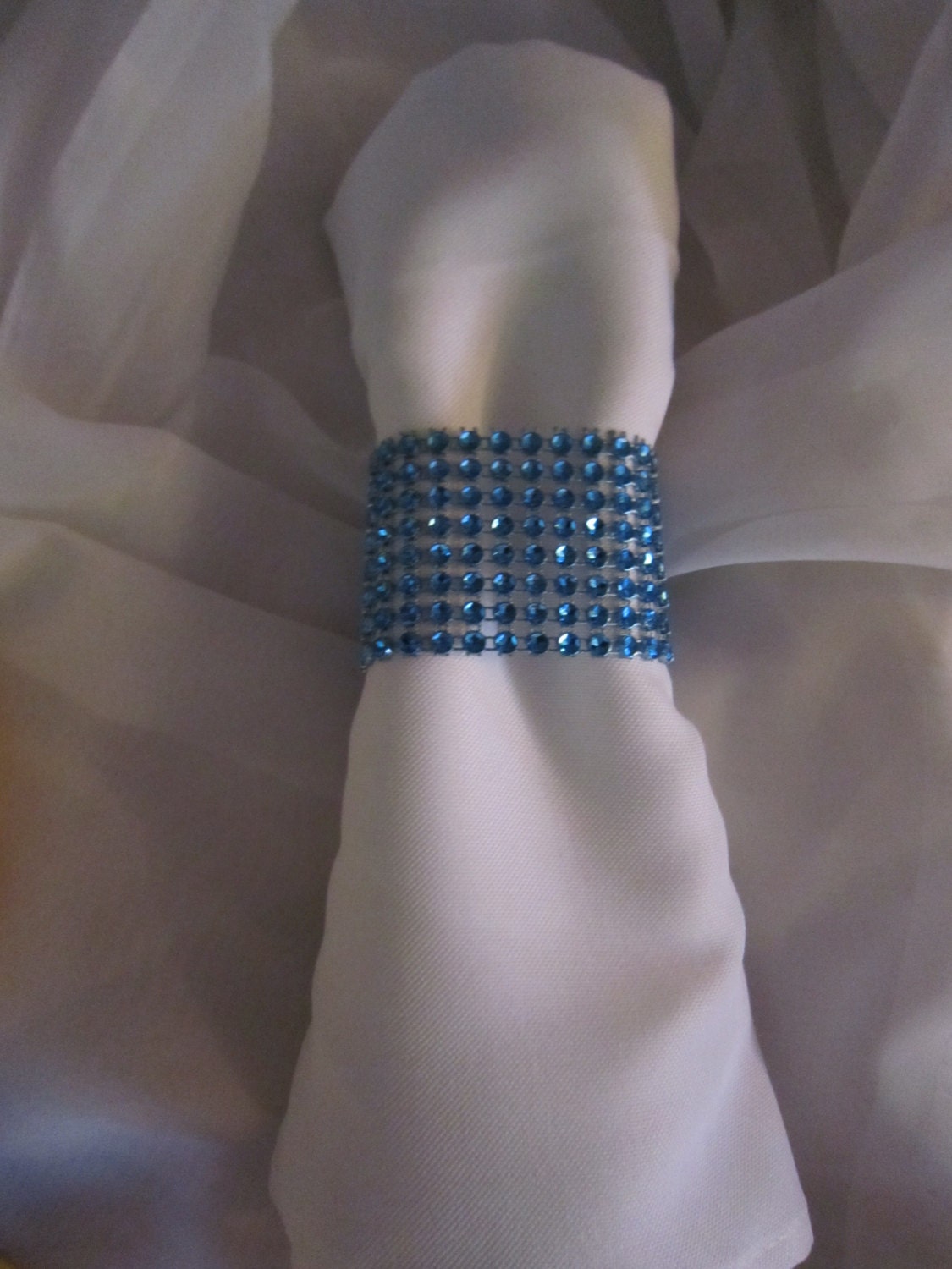 Napkin Rings Royal Blue Crystal Bling Napkin by RocheleauDesigns