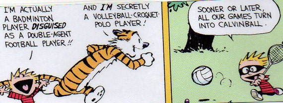 Calvin and Hobbes Sports Play Ball Fun Time Sunday